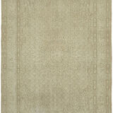 Hand-knotted persian vintage 1970s 211 cm x 286 cm beige wool carpet