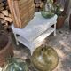Table basse osier vintage blanche