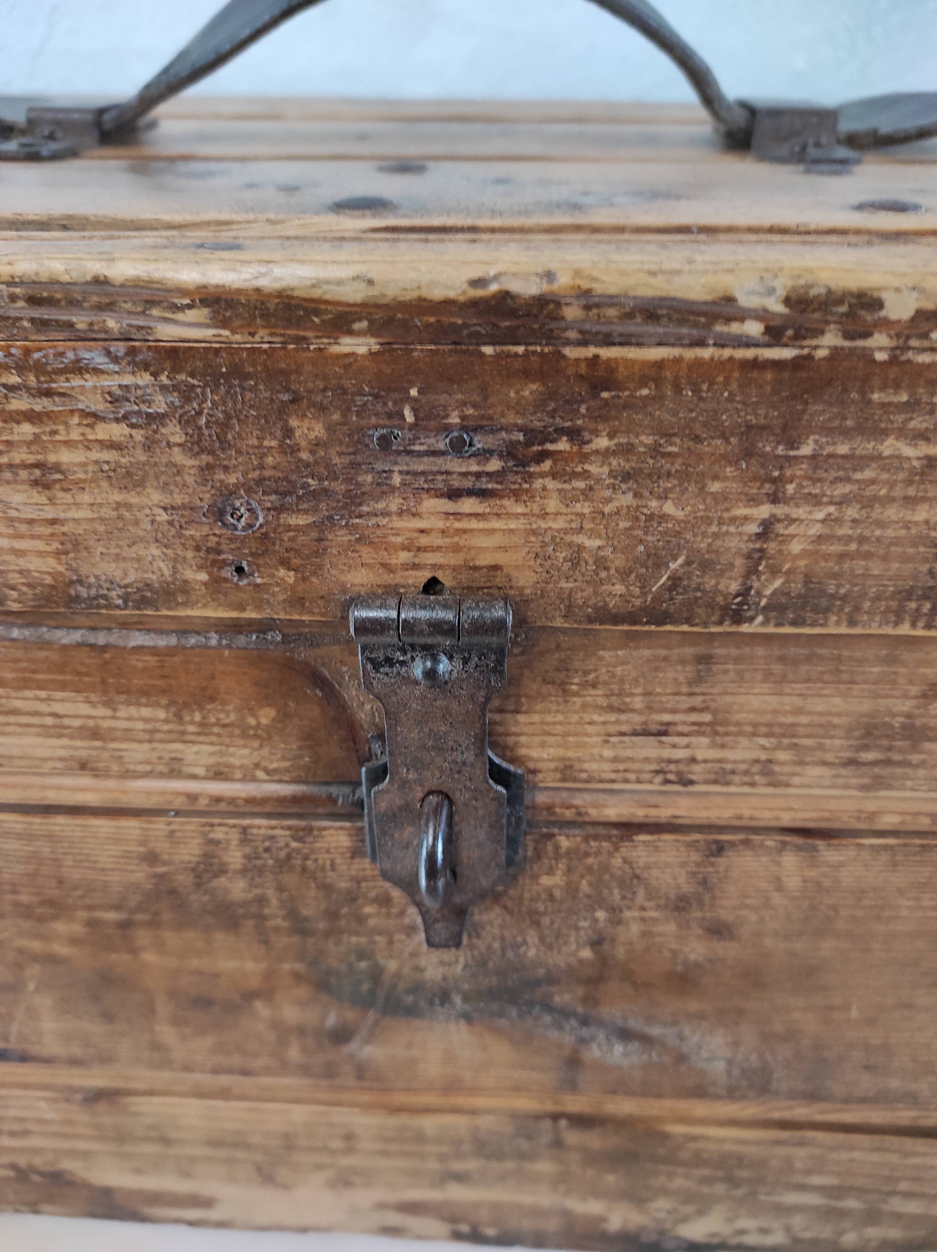 Old wooden workshop box