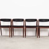 Ensemble de quatre chaises en teck, design danois, années 1970, fabricant : Orte Mobelfabrik