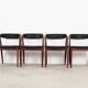 Ensemble de quatre chaises en teck, design danois, années 1970, fabricant : Orte Mobelfabrik