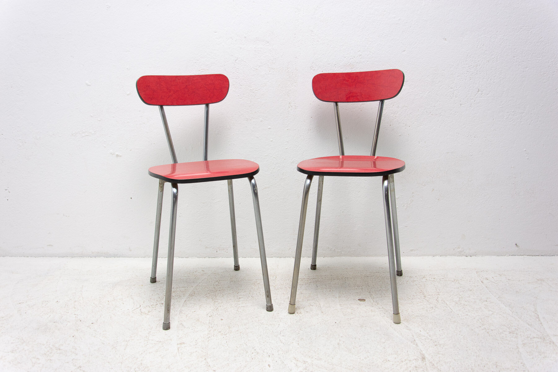 Pair of Czechoslovak colored formica cafe chairs, 1960´s