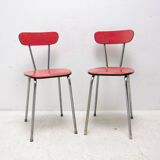 Pair of Czechoslovak colored formica cafe chairs, 1960´s