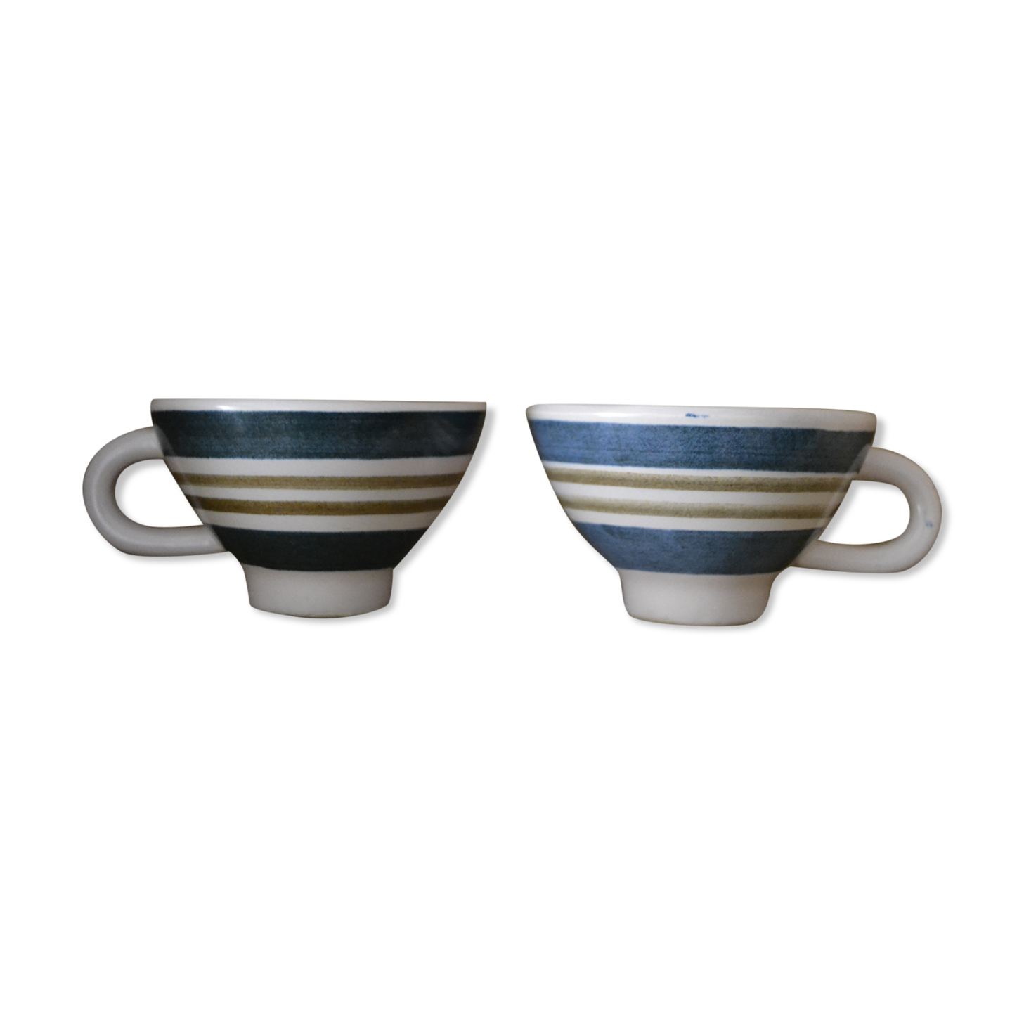Lot de 2 tasses Gourin, Triskel à rayure bleue et brune