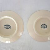 2 plates on foot Terre de fer Vermont & Blanchet circa 1900