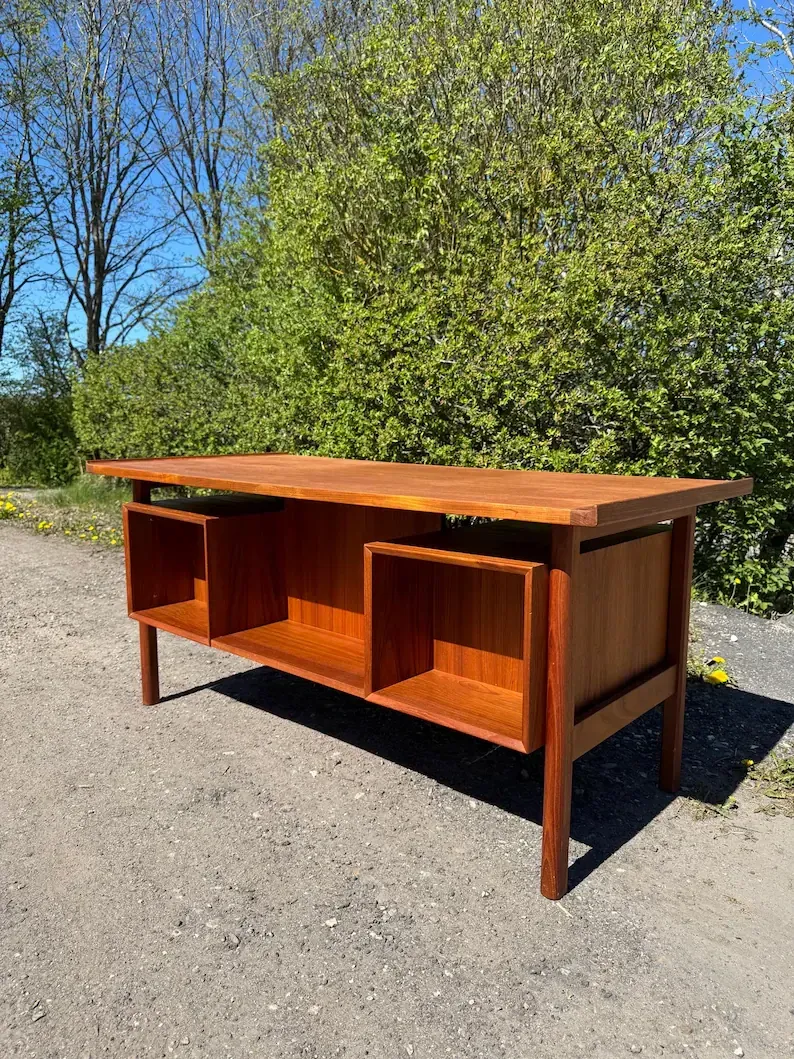Vintage Teak Desk Attributed to Niels Clausen for NC Møbler, Denmark, 1960