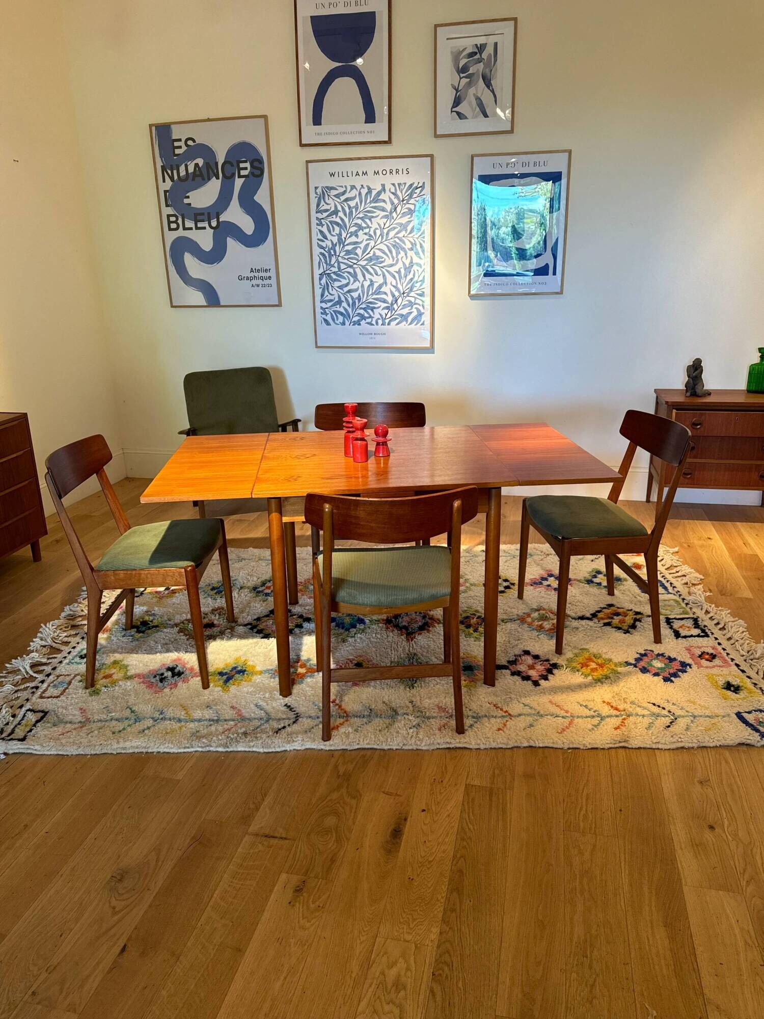 Vintage square Scandinavian table "Mette"