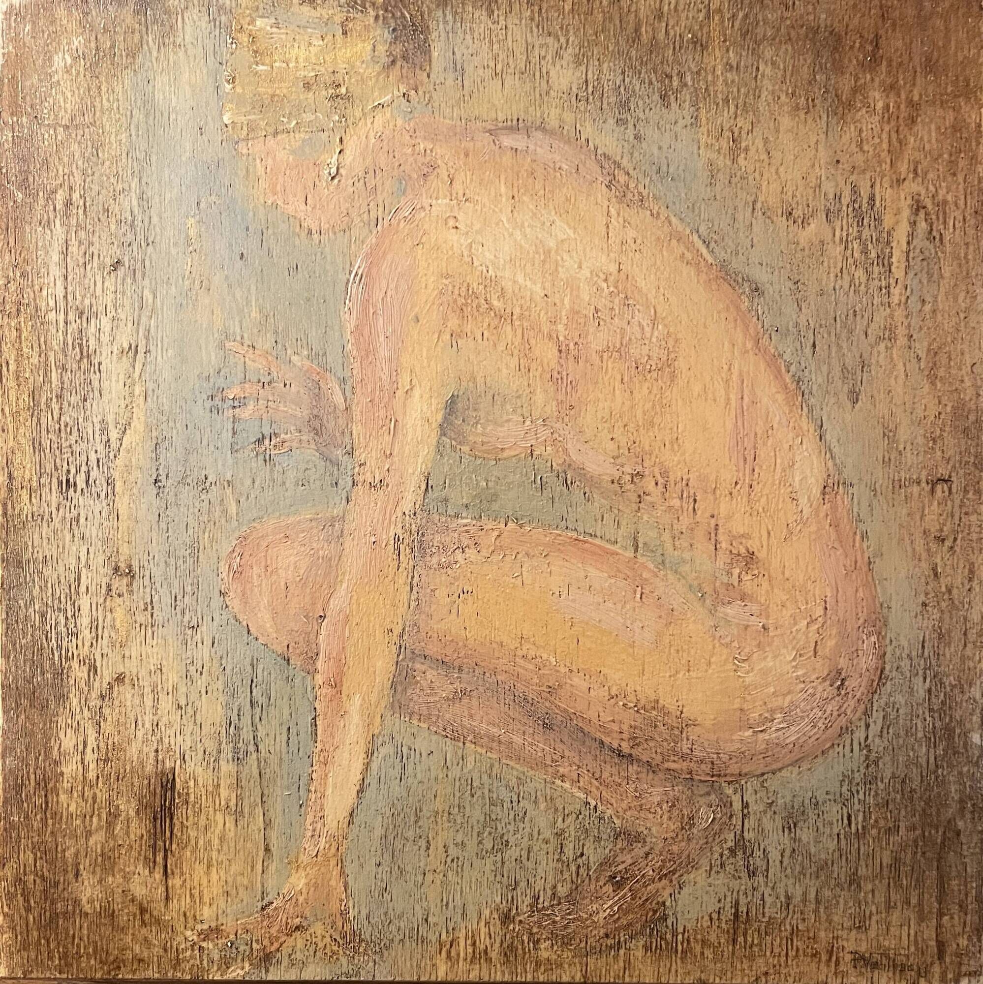 Painting signed oil on wood female portrait “belle époque”