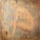 Painting signed oil on wood female portrait “belle époque”