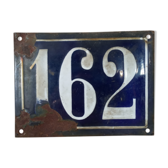 Enamelled street number plate