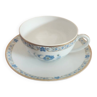 Tea cup and saucers porcelain Haviland Limoges Nankin model