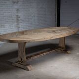 Oval Diamond table in old oak – 300 x 100 cm