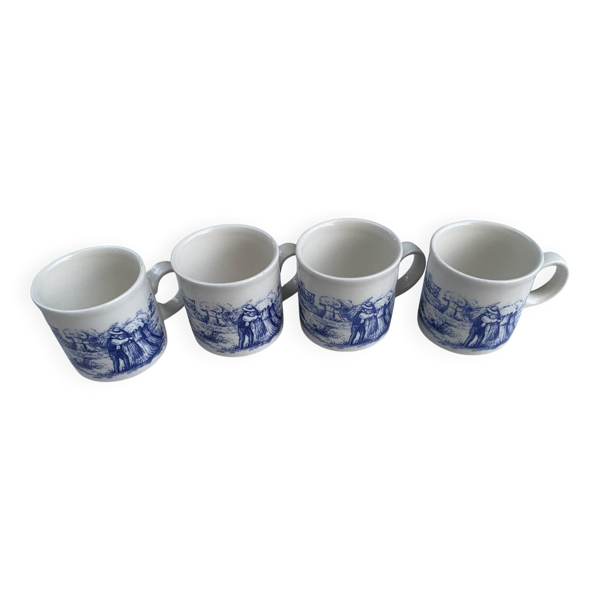 Lot de 4 tasses / mugs vintage en faïence anglaise – Churchill England