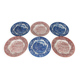6 Royal Tudor ironstone plates model 17th century England ironstone