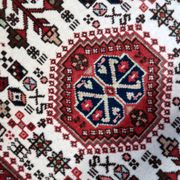 Handmade vintage Persian Gashkai rug 62cm x 105cm, 1960s