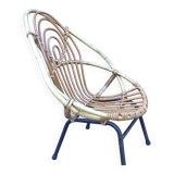 Vintage rattan children's chair by Rohé Noordwolde, 1960s