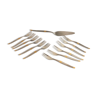 Fourchettes et pelle à gâteau en inox dans leur coffret