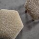 Pair of Danish oak stools from the mid-century with hexagonal seat and turned legs, 1950s.