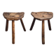 Pair of vintage brutalist stools from the 1970s.
