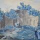 Ecole Italienne du XIXème siècle  « La source de la nymphe Egérie » Gouache