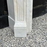 Louis XV style fireplace in white Carrara marble circa 1980