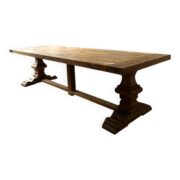 Table monastère en bois ancien - Spirito 300 par 100 cm