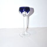 SAINT-LOUIS BRISTOL JOSEPH liqueur glass with overlay, cobalt blue lined crystal