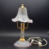 Pink Murano glass vintage table lamp, 1980s