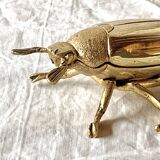 Vintage golden brass scarab