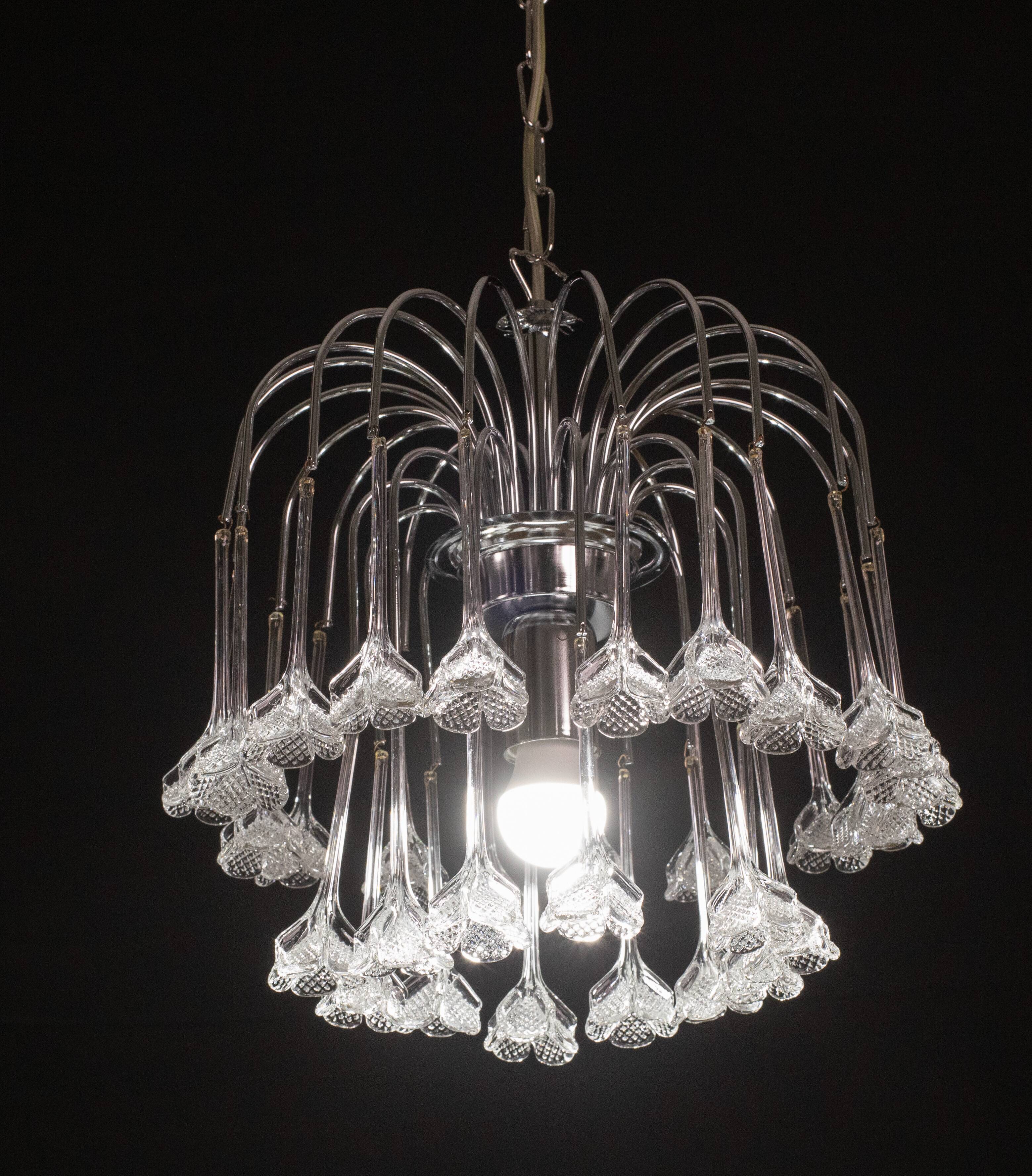 Set of 2 Julia Roberts, Vintage White Murano Chandelier, 1980s