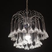Set of 2 Julia Roberts, Vintage White Murano Chandelier, 1980s