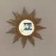 Sun mirror in braided rattan. 1960. 50cm.