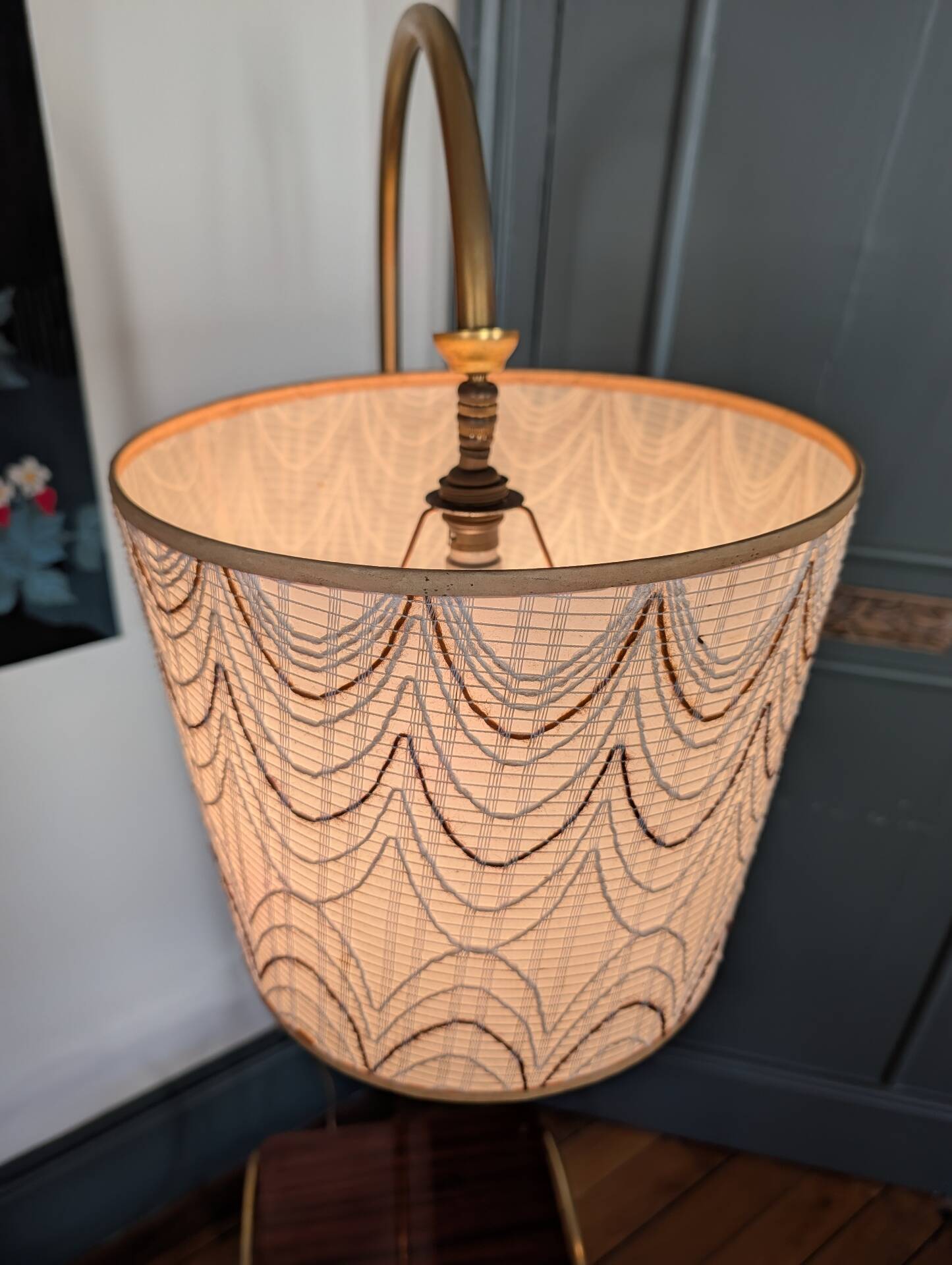 1950s reading lamp – Formica and gold metal