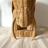 Vintage elephant rattan table