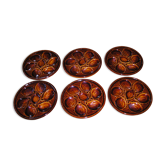 Set de 6 assiettes à huitres faience St Clément