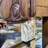 Art Deco period sideboard in oak and marble
