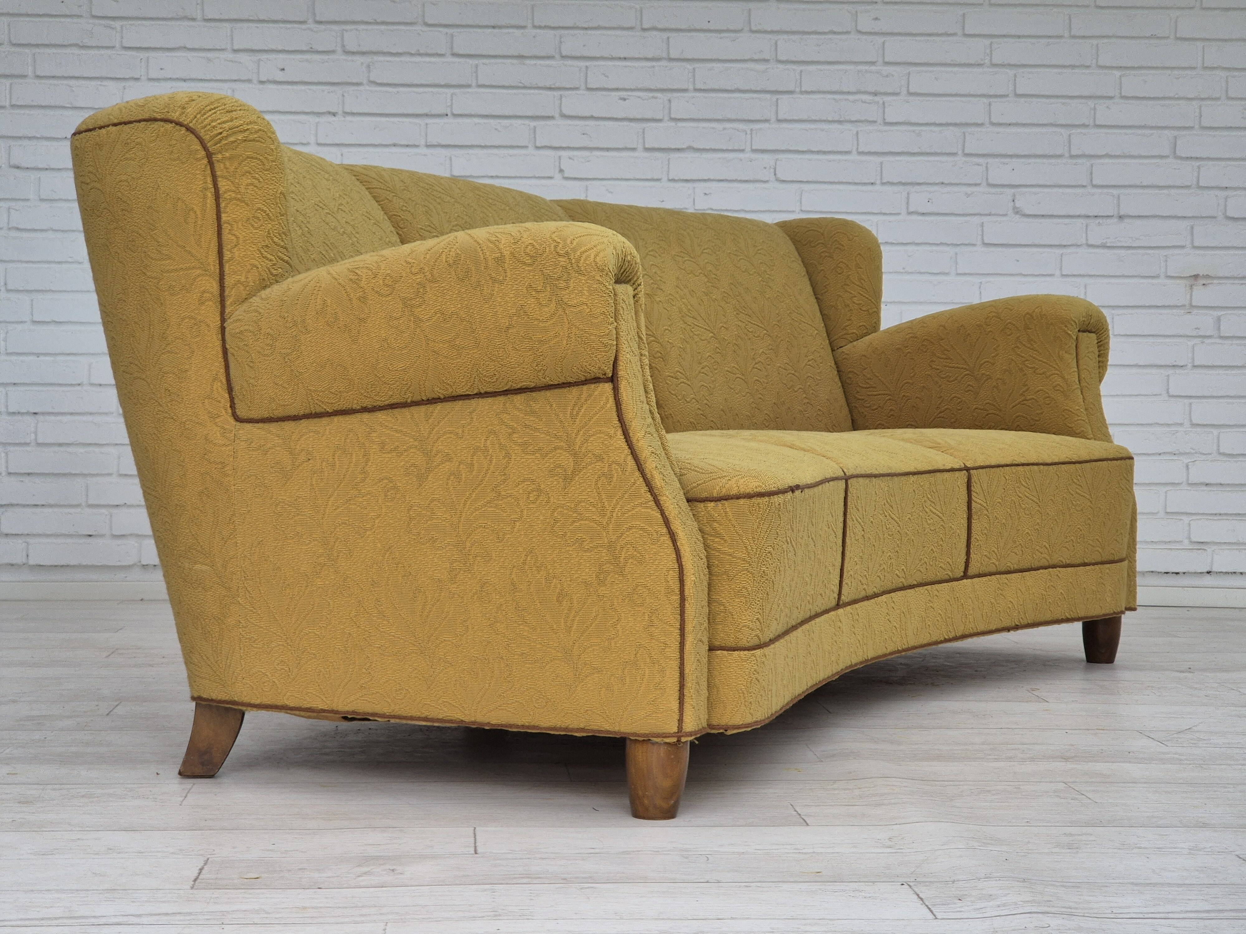 1960s, Danish 3-seater "Banana" sofa by Edmund Jørgensen, original condition.