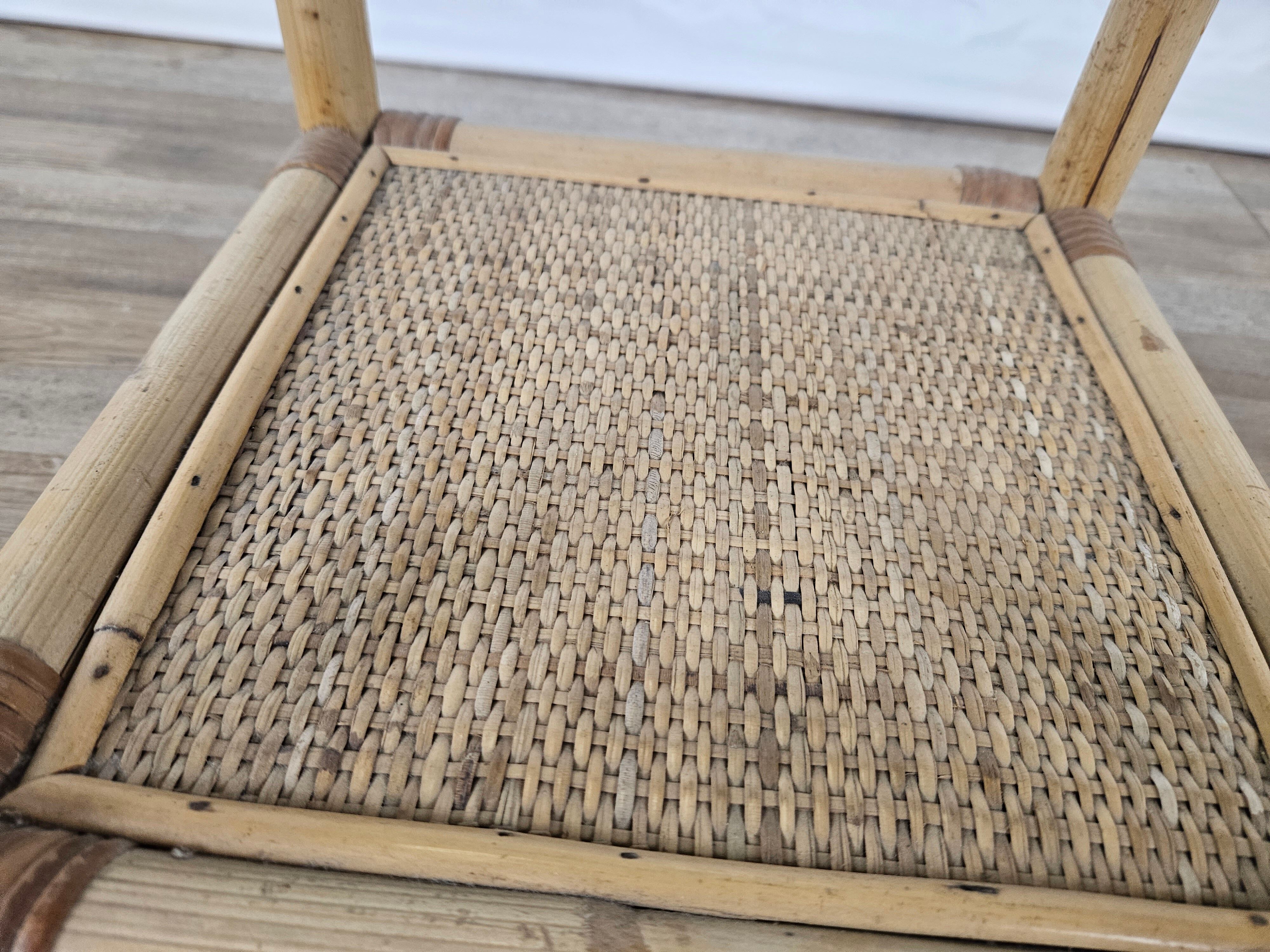 Wicker coffee table with glass top