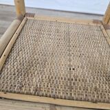 Wicker coffee table with glass top