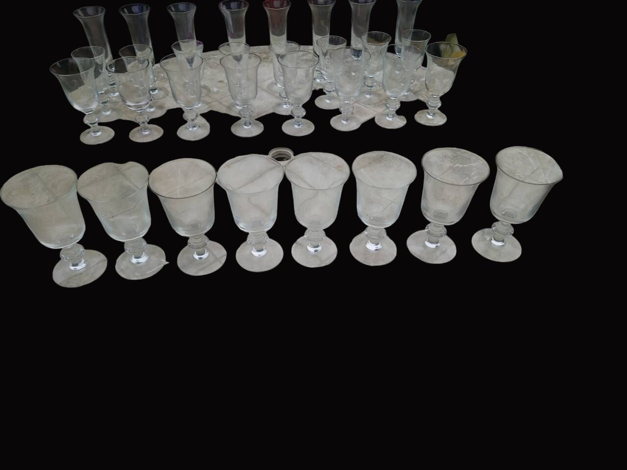 Set of 40 La Rochère Amitier crystal glasses from the 19th century + 8 replacements