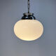 Mid century italian oval opaline glas pendant, 1960s