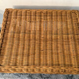 Ottoman vintage in rattan and woven wicker