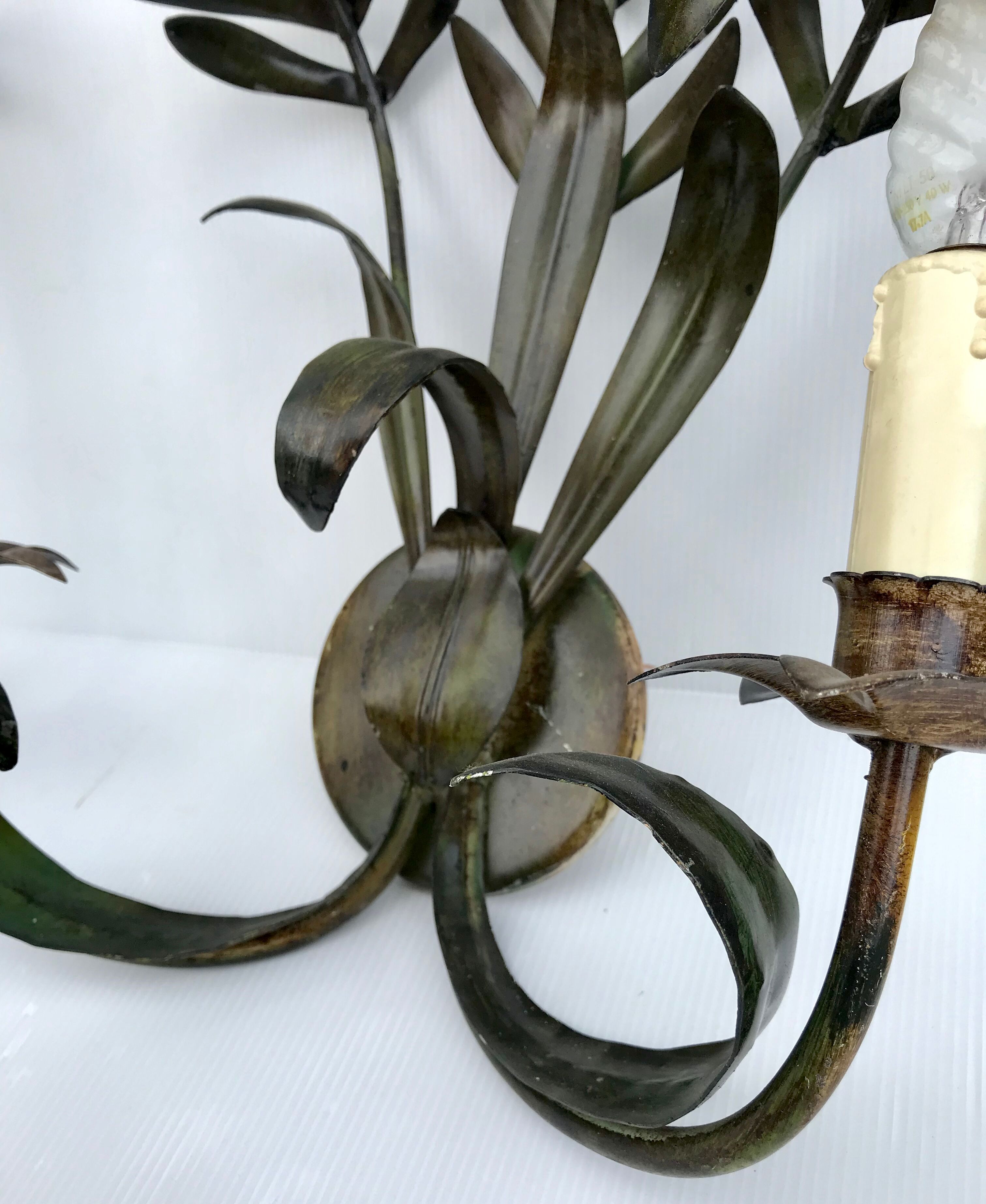 Pair of vintage palm leaf appliques