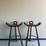 Deux tabourets de bar espagnol Sergio Rodrigues Confonorm Marbella