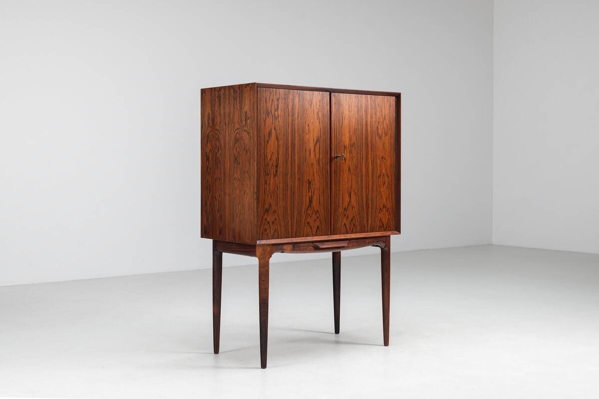 Illum Wikkelso bar cabinet in rosewood C. F. Christensen Denmark 1960