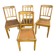 Set of 4 Antique Bistrot Chairs in Baumann Style Wood from the 60s