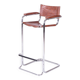 Bauhaus Bar Chair in Chromed Steel and Faux Leather, Germany, 1970s