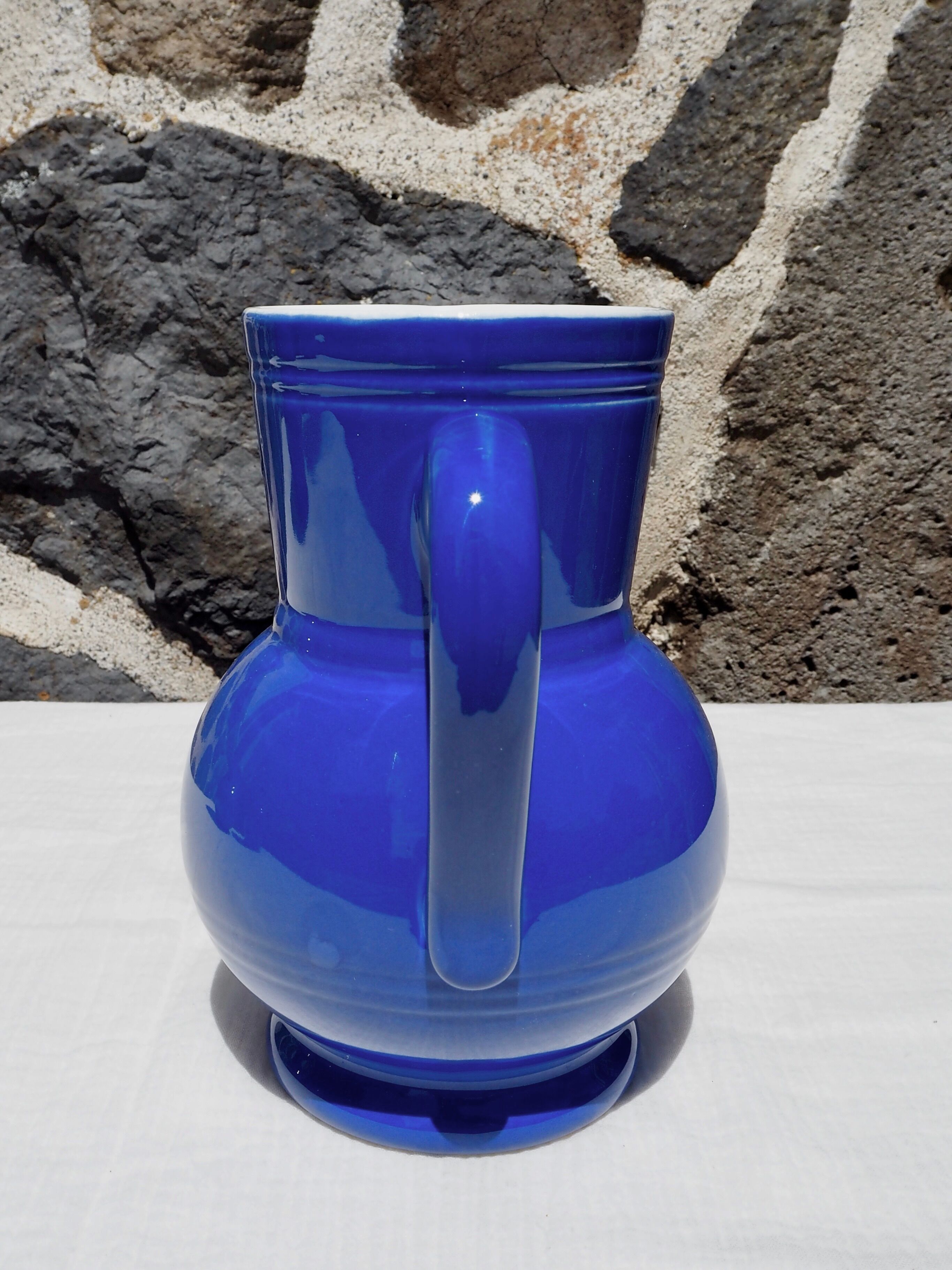 Blue ceramic pitcher Emile Henry