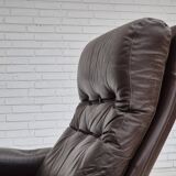1970s, Danish swivel chair, original condition, brown furniture leather.