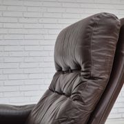 1970s, Danish swivel chair, original condition, brown furniture leather.